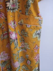 Robe Kimono Longue en Coton Premium, Peignoir Floral à Manches Longues, Col en V, Ceinture Fixe, Poches – Vente en Gros, Exportation, Fabricant - Product Image 4