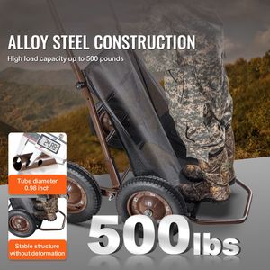 Chariot de transport pliable robuste pour gibier, capacité 500 lb, avec 4 grandes roues et poignée ergonomique - Product Image 2