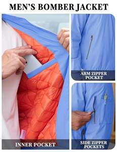 Veste bomber en satin pour homme de qualité supérieure, personnalisée, 100% polyester, vestes bomber en satin élégantes à vendre - Product Image 3