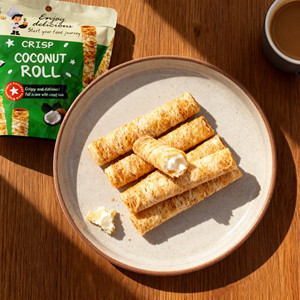 Blessed Harvest - Rollos Crujientes de Coco Dulce 50g - Bocadillo de Pastel de Coco Crujiente - Product Image 4