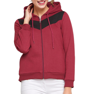 Ensemble de survêtement formel pour femme, personnalisé, en gros, hiver, couleur unie, grammage lourd, en polaire épaisse, avec sweat à capuche zippé et pantalon de survêtement - Product Image 1