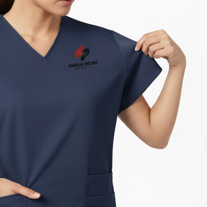 Ensemble de blouses médicales de haute qualité, uniforme d'hôpital unisexe, vêtements de travail pour infirmières, respirant, léger, mélange de coton jersey, approvisionnement en gros - Product Image 2