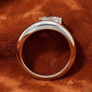 แหวนมอสซาไนต์แบบเปิดสำหรับผู้หญิง สีเงิน สำหรับงานหมั้น งานครบรอบ หรือใส่ในชีวิตประจำวัน สไตล์หรูหรา - Product Image 4