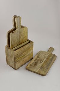 Ensemble de planches à découper en bois d'acacia pour la maison et les restaurants, planche à découper rectangulaire antidérapante avec ensemble de couteaux pour la cuisine - Product Image 4