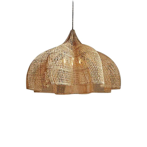 โคมไฟระย้าหวาย LED โคมไฟหวายสำหรับห้องนั่งเล่น - Product Image 1