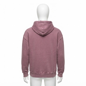 Sweat à capuche cagoule polaire lavée pour femme, couleur mauve poussiéreux, style streetwear - Product Image 4