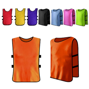 New Wholesale Custom <b>Cheap</b> Soccer Vests Reversible Sports Football Training Bibs Top Quality Blue Solid Color Reasonable Price - Product Image 1