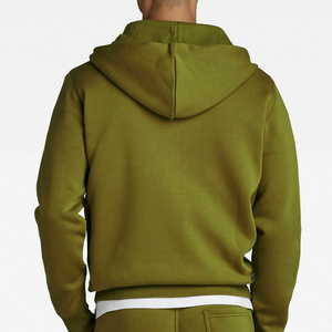 Sweat-shirt à capuche zippé vert olive pour homme, en molleton, double capuche, décontracté, sportswear, streetwear, personnalisable, vente en gros, OEM - Product Image 3