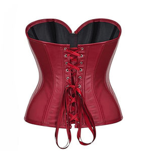 Women's Goth <b>Punk</b> Plus-Size Zipper Leather Lace Corset Shapewear Hip Enhancer Satin Fabric Quick Dry Firm Control Seamless Push - Product Image 3