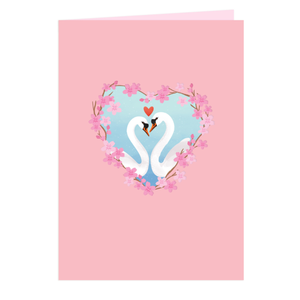 Tarjeta 3D Pop-Up Romántica de Pareja de Cisnes al por Mayor con Sobre, Tarjetas de Felicitación Hechas a Mano con Corazón y Amor para Parejas y Ocasiones Especiales - Product Image 5