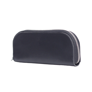 Premium Genuine Leather Pen Case <b>Zip</b> Around Pencil Pouch/<b>Wallet</b> Office Stationery Organizer Travel Accessories Custom Logo - Product Image 2