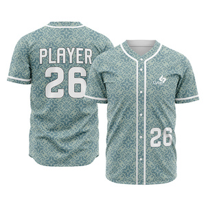 Maillot de baseball personnalisé pour homme, manches courtes, 100% polyester, évacuation de l'humidité, boutons sur le devant, nom et numéro du joueur imprimés - Product Image 4