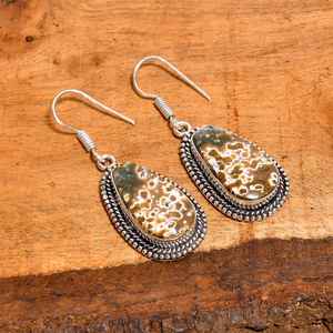 Boucles d'oreilles Ocean c en argent sterling 925, style bohème, faites à la main, avec pierres précieuses, cadeau pour femmes et filles - Product Image 3