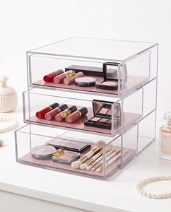 1 Level Modern Eco-friendly Acrylic <b>Drawer</b> <b>Storage</b> Case for Organizing Makeup Office Supplies Clear Container for Home Office - Product Image 4