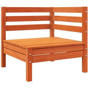Sofá Esquinero de Madera Maciza de Pino Marrón Encerado con Cojines para Jardín - Product Image 4