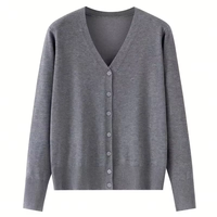 Cardigan d'hiver vintage pour femme, col rond, tricoté, écologique, séchage rapide, anti-plis, respirant, boutons sur le devant