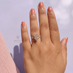 SHREERAJ <b>SOLITAIRE</b> IGI Certified 3Ct Lab Grown Diamond Engagement <b>Ring</b> Marquise Cut DEF VVS2/VS1 14K Solid Gold Trendy <b>Ring</b> - Product Image 2