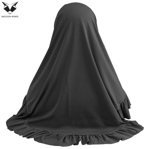 Hijab instantané gris à volants, prêt à porter, mode modeste, confortable et respirant, foulards hijab pour femmes, facile à porter - Product Image 5