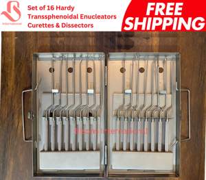 BISONS - Juego de Instrumentos Quirúrgicos Manuales de Acero Inoxidable para Otorrinolaringología y Neurocirugía, 16 Piezas, Enucleadores Transesfenoidales - Product Image 4