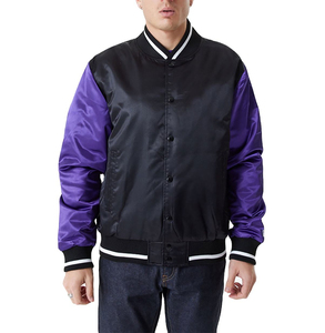 Customized High Quality Men's Satin Bomber <b>Jacket</b> High Quality OEM Plain Dyed with Filling Material Bomber <b>Jacket</b> - Product Image 1