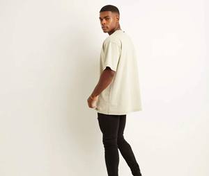 T-shirts unisexes surdimensionnés à imprimé lettres vintage, 100% coton, écologiques, respirants, col rond, streetwear d'été - Product Image 4