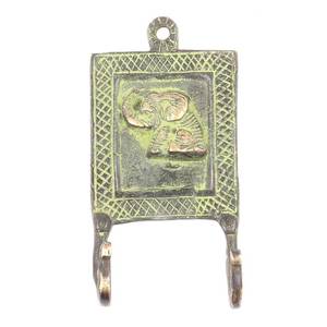 Handmade Wholesale Green Brass Elephant Wall Mounted Hangers Coat <b>Hooks</b> Hat Bags Clothes Heavy Duty Wall <b>Hooks</b> - Product Image 1