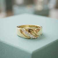 Breites Band mit Rundschliff-Moissanit und gedrehtem Pavé-Band für Herren, 925 Silber, Edler Schmuck, Party- und Freizeitgeschenk für Sie
