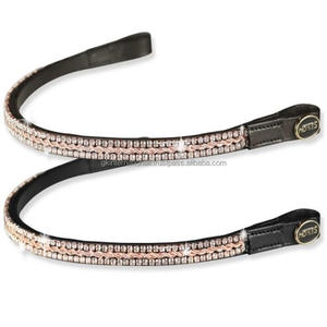 แถบคิ้วคริสตัลรูปม้าสีโรสโกลด์คริสตัลประกายเพชรเทียมตกแต่งหนัง - Product Image 3