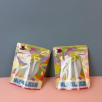 Sachet d'emballage alimentaire transparent anti-odeur personnalisé, format petit, pour bonbons et snacks, avec fenêtre transparente découpée, type pochette stand-up