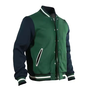 Chaqueta Varsity de Lana para Hombre con Cuello Alto, Abrigo Universitario de Invierno con Decoración de Logotipo Personalizado y Patrón, Hecha con Tela Varsity - Product Image 4