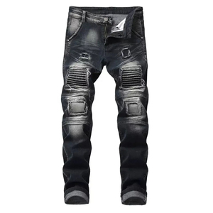 Pantalon en jean pour homme, coupe classique, tissu extensible en coton respirant, durable, décontracté, à porter tous les jours, pantalon de mode pour toutes les saisons - Product Image 2