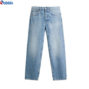 Jean évasé vintage coupe ample personnalisé pour homme, jean empilé en denim de haute qualité, pantalon en denim vierge ample pour homme 2025 - Product Image 5
