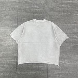 Camiseta Personalizada 100% Algodón con Estampado DTG, Corte Holgado y Extra Grande, Estilo Vintage Desgastado con Acabado Ácido y Bajo sin Rematar para Hombre - Product Image 2