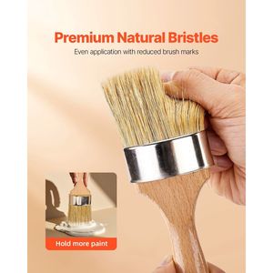 ชุดสีเฟอร์นิเจอร์ & แปรงขี้ผึ้ง4ชิ้นแปรงทาสีชอล์กแว็กซ์เพื่อทาสีและแว็กซ์ที่ดียิ่งขึ้น - Product Image 3