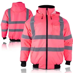 Veste de sécurité unisexe personnalisable avec logo, haute visibilité, bandes réfléchissantes, fermeture éclair, orange, jaune, noir, marine - Product Image 3