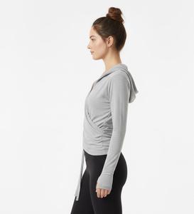 เสื้อสเวตเตอร์โยคะคลาสสิกสำหรับผู้หญิง คอกว้าง แขนยาว สายรัดปรับได้ กระชับรูปร่าง สีพื้น ระบายอากาศได้ดี คุณภาพสูง - Product Image 5