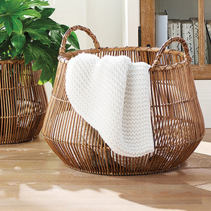 Cesta de Lavandería de Bambú y Ratán, Diseño Rústico, Ecológica, Tejida a Mano, Organizador de Almacenamiento para el Hogar, Marca Viettrustic, Venta al Por Mayor - Product Image 5