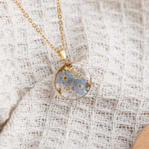 Customize Handmade Nature Dried Flower Resin Necklaces Real Flower Jewelry Necklace to <b>Her</b> <b>Unique</b> Birthday <b>Gift</b> - Product Image 1
