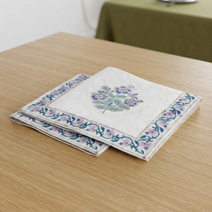 Serviette de table carrée en coton moderne personnalisée, imprimée de motifs floraux, écologique, 80x120cm, lavable et réutilisable, pour la maison et l'hôtel - Product Image 1