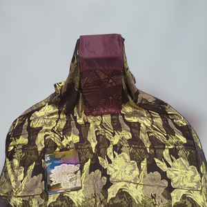 Ensemble complet de luxe en or mauve lavande, imprimé floral Fransawi Dirac, avec panneau brodé, pour les fêtes de mariage somaliennes - Product Image 4
