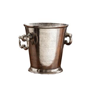 Enfriador de Vino de Aluminio Moderno con Acabado Plateado, Cubitera Metálica para Champán con Asa, Enfriador de Cerveza para Mesa de Bar - Product Image 5