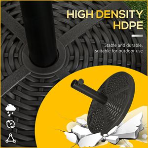 Base per Ombrellone da Giardino 21 Libbre, Supporto Rotondo Resistente da 18 Pollici con Design in Rattan Nero per Ombrelloni e Basi da Patio - Product Image 5