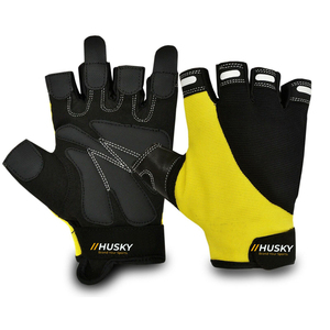 Gants de musculation et de cyclisme unisexes personnalisés HUSKY SPORTSWEAR, demi-doigts, antichoc, respirants, rembourrés en microfibre, à enfiler - Product Image 2