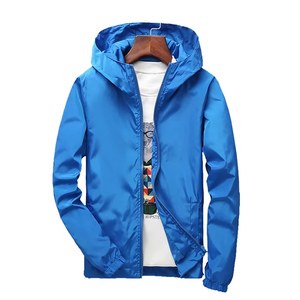 Chaqueta con Capucha Cortavientos para Hombre, Manga Larga, Ropa de Abrigo de Primavera, Azul Oscuro, Chaqueta de Poliéster para Adultos - Product Image 6