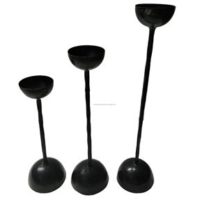 Bougeoir conique rond de petite taille avec base ronde Bougeoirs en fer forgé pour la décoration de la maison, de mariage et de fête - Product Image 3