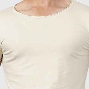 เสื้อยืดคอกลมแขนสั้นผู้ชาย ทรงเข้ารูป สีพื้น ผ้าเจอร์ซีย์ลำลอง ระบายอากาศได้ดี ผ้าฝ้ายถัก - Product Image 6