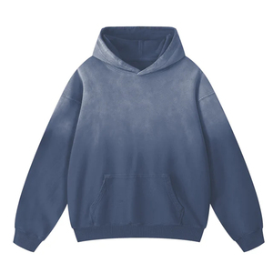 เสื้อฮู้ดดี้วินเทจคุณภาพสูงสั่งทำขายส่ง ผ้าคอตตอนเทอร์รี่ 100% หนานุ่ม ซักฟอกแบบวินเทจ ทรงโอเวอร์ไซส์ ล้างสีแบบแอซิดวอช สำหรับผู้ชาย - Product Image 5