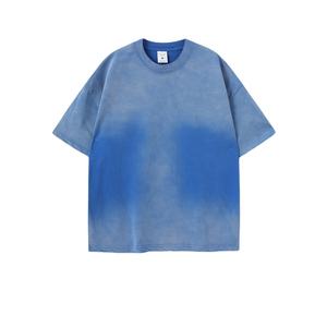 T-shirt vintage délavé effet soleil, coupe oversize unisexe, coupe carrée, en coton, épaules tombantes, style décontracté, streetwear urbain. - Product Image 6