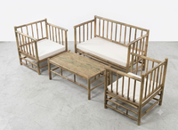 Chaise longue en bambou moderne et durable, meubles modulaires sectionnels pour villa, maison, hôtel, utilisation en extérieur, design durable