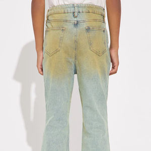 กางเกงยีนส์เดนิมเด็กผู้ชายคุณภาพสูง เนื้อผ้านุ่ม ยืดหยุ่นได้ เหมาะสำหรับใส่เล่นกีฬาหรือใส่ในชีวิตประจำวัน / ลุคแบบฟอกสี พร้อมโลโก้สั่งทำ ราคาประหยัด - Product Image 5